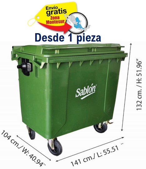 Contenedor de basura 1100lts Sablon